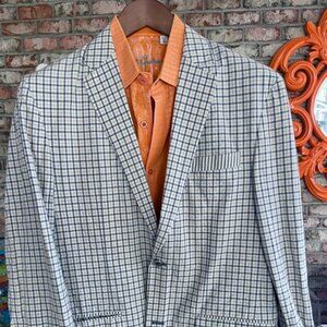 Vintage Robert Graham Lightweight Cotton Seersucker Sports Coat Size 40